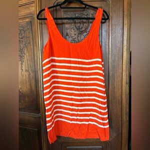 Joie Orange and White Striped Dress